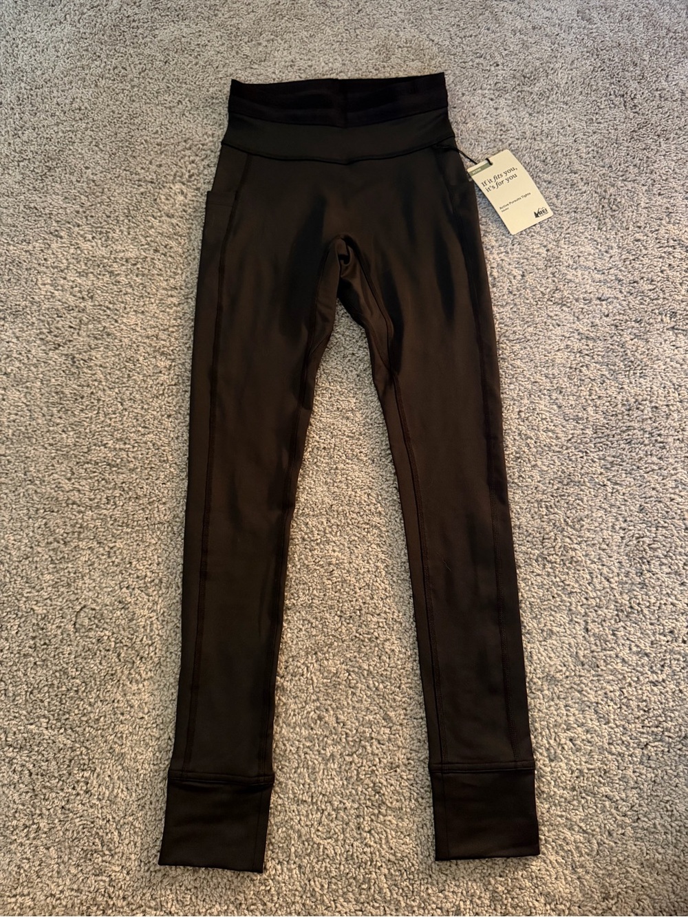 NWT REI Black Performance Leggings with High Waist